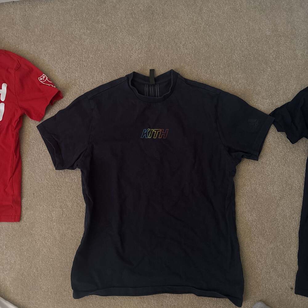 KITH x Adidas Terrex Rainbow Stripe Logo T-Shirt Black
